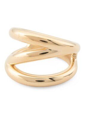 MILOR GOLD Made In Italy 14kt Gold Diagonal Band Ring